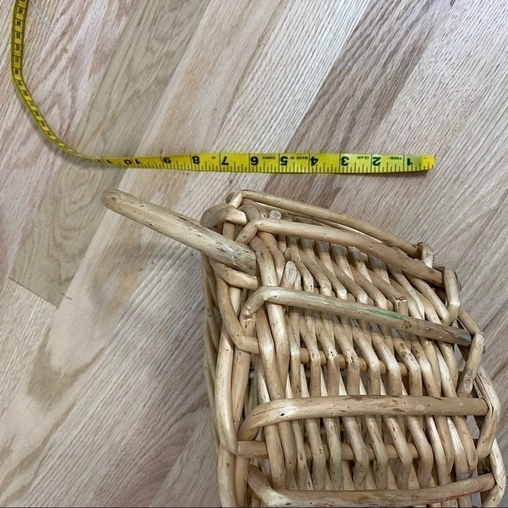 Wide Wicker Basket Home Picnic Tan Houseware Long